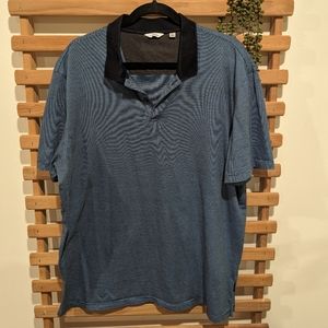 Calvin Klein Polo Size XL Blue Navy Blue Horizontal Thin Stripes